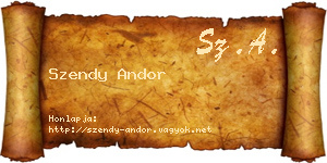 Szendy Andor névjegykártya