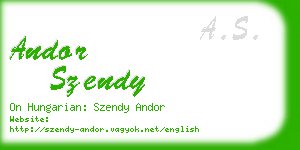 andor szendy business card